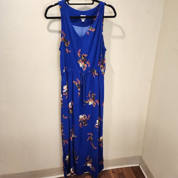 A New Day Floral Blue Sleeveless Casual Maxi Dress Size L - Picture 3 of 16